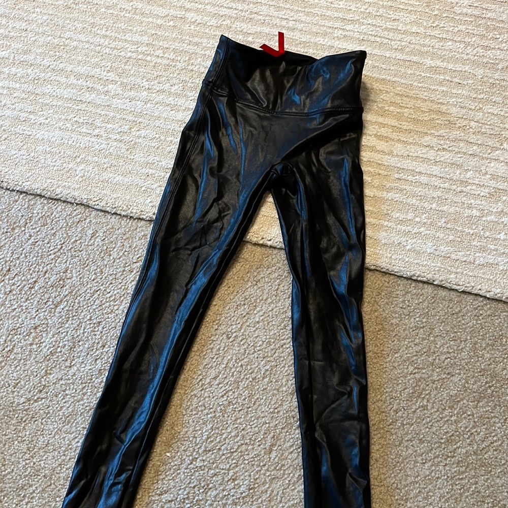 Never worn spanx leather leggings